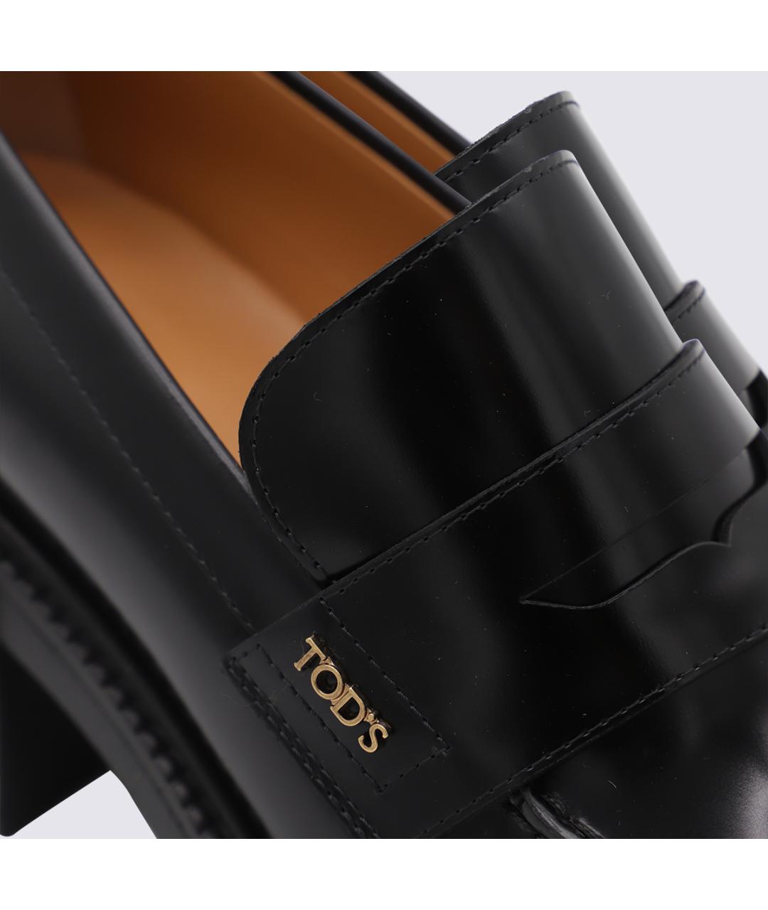 TOD'S Черные кожаные лоферы, фото 4
