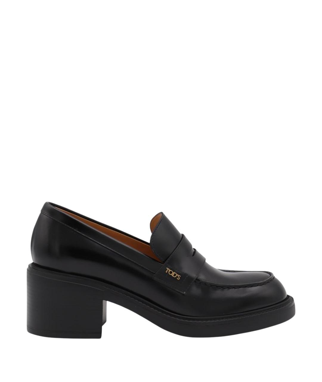 TOD'S Черные кожаные лоферы, фото 1