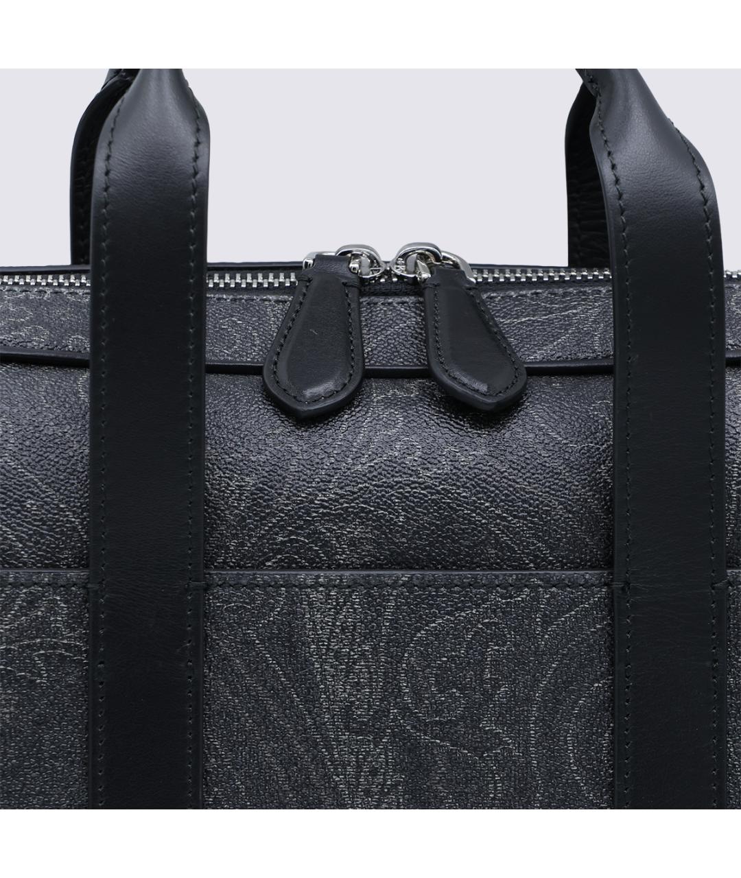ETRO Черный жаккардовый портфель, фото 4