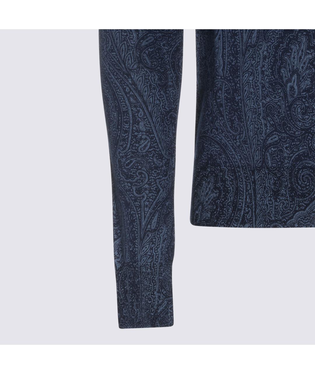 ETRO Темно-синий шерстяной джемпер / свитер, фото 3