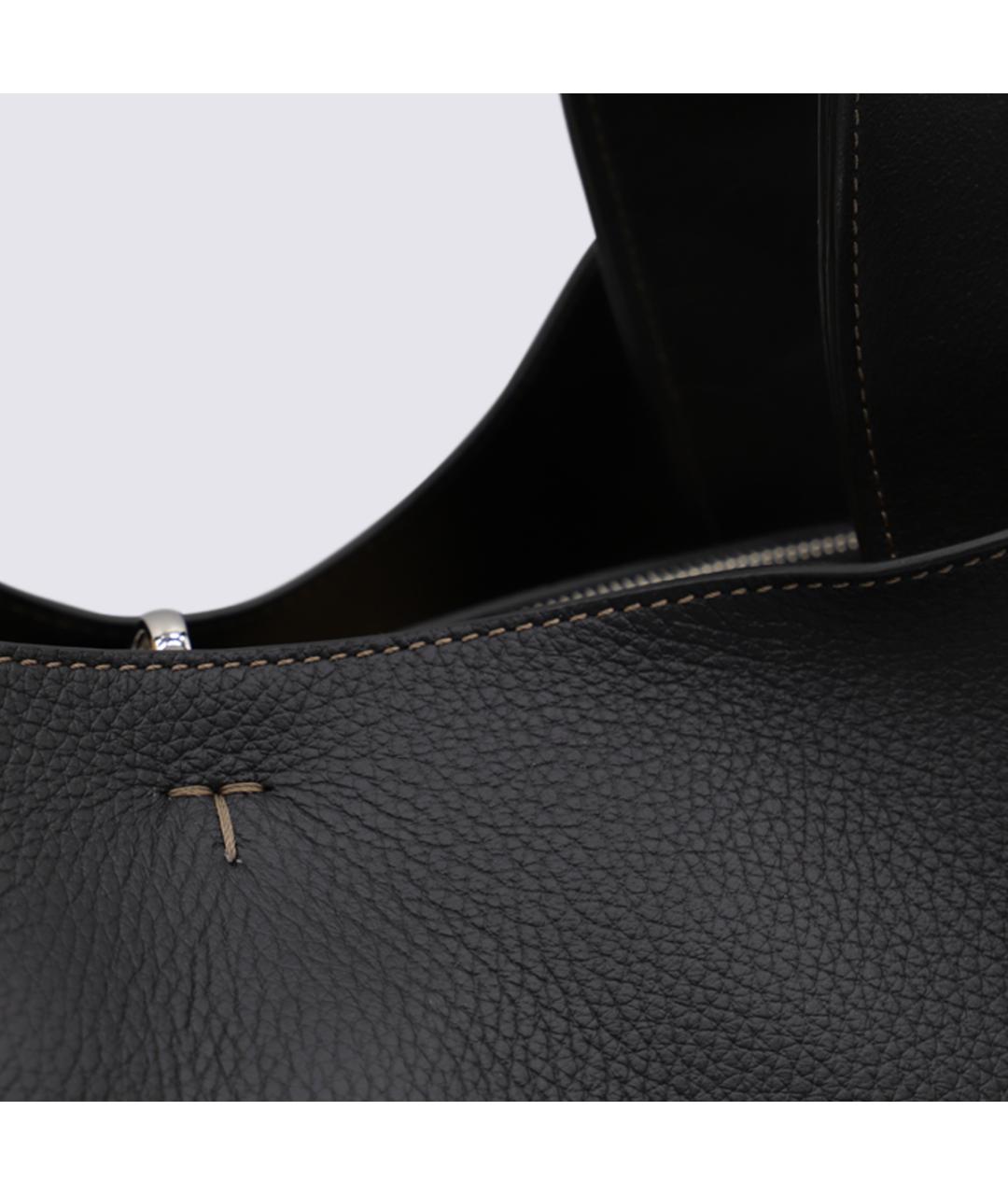 TOD'S Черная кожаная сумка тоут, фото 4