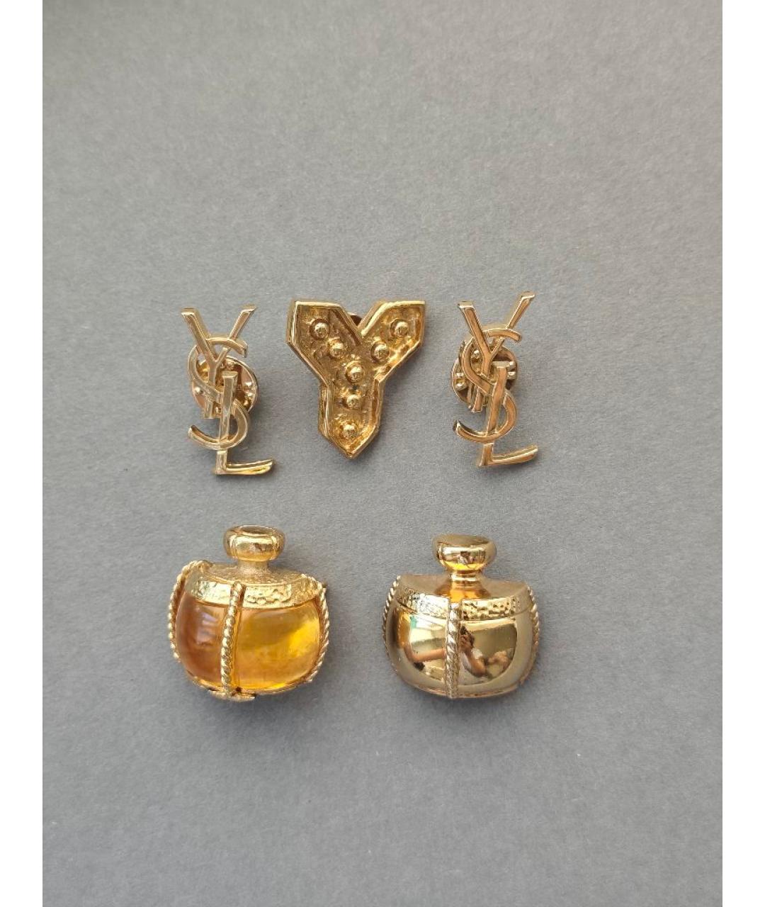 SAINT LAURENT Золотая позолоченная булавка / брошь, фото 3