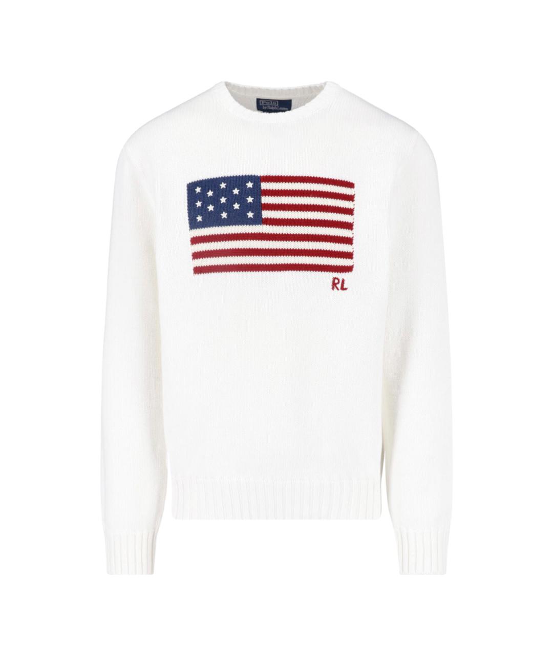 POLO RALPH LAUREN Белый хлопковый джемпер / свитер, фото 1