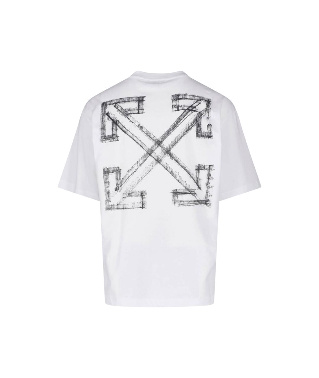 OFF-WHITE Белая хлопковая футболка, фото 2