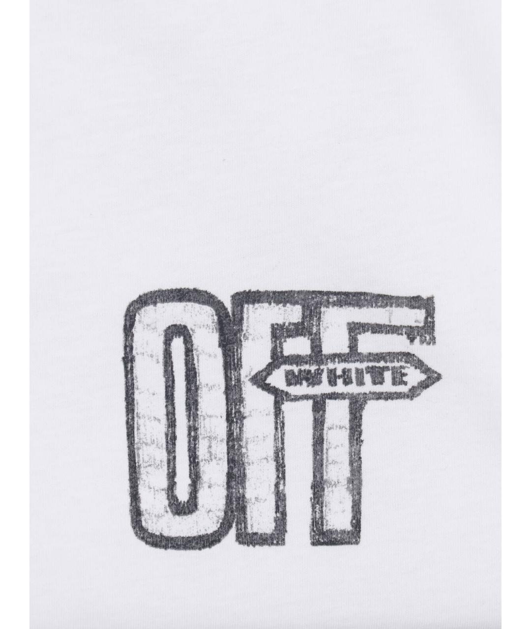 OFF-WHITE Белая хлопковая футболка, фото 3