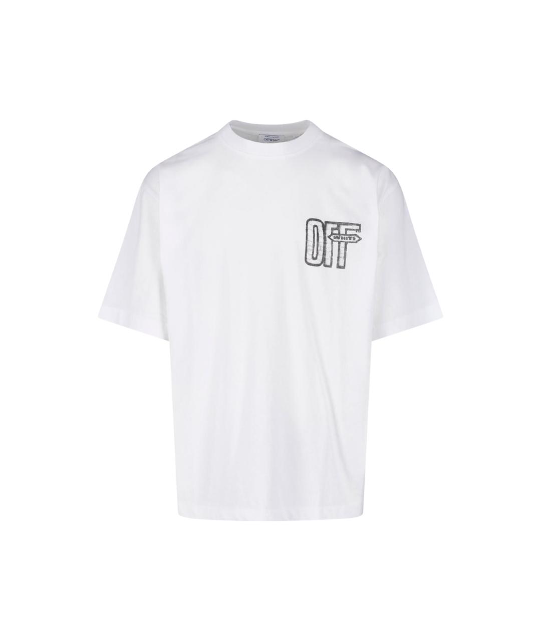 OFF-WHITE Белая хлопковая футболка, фото 1