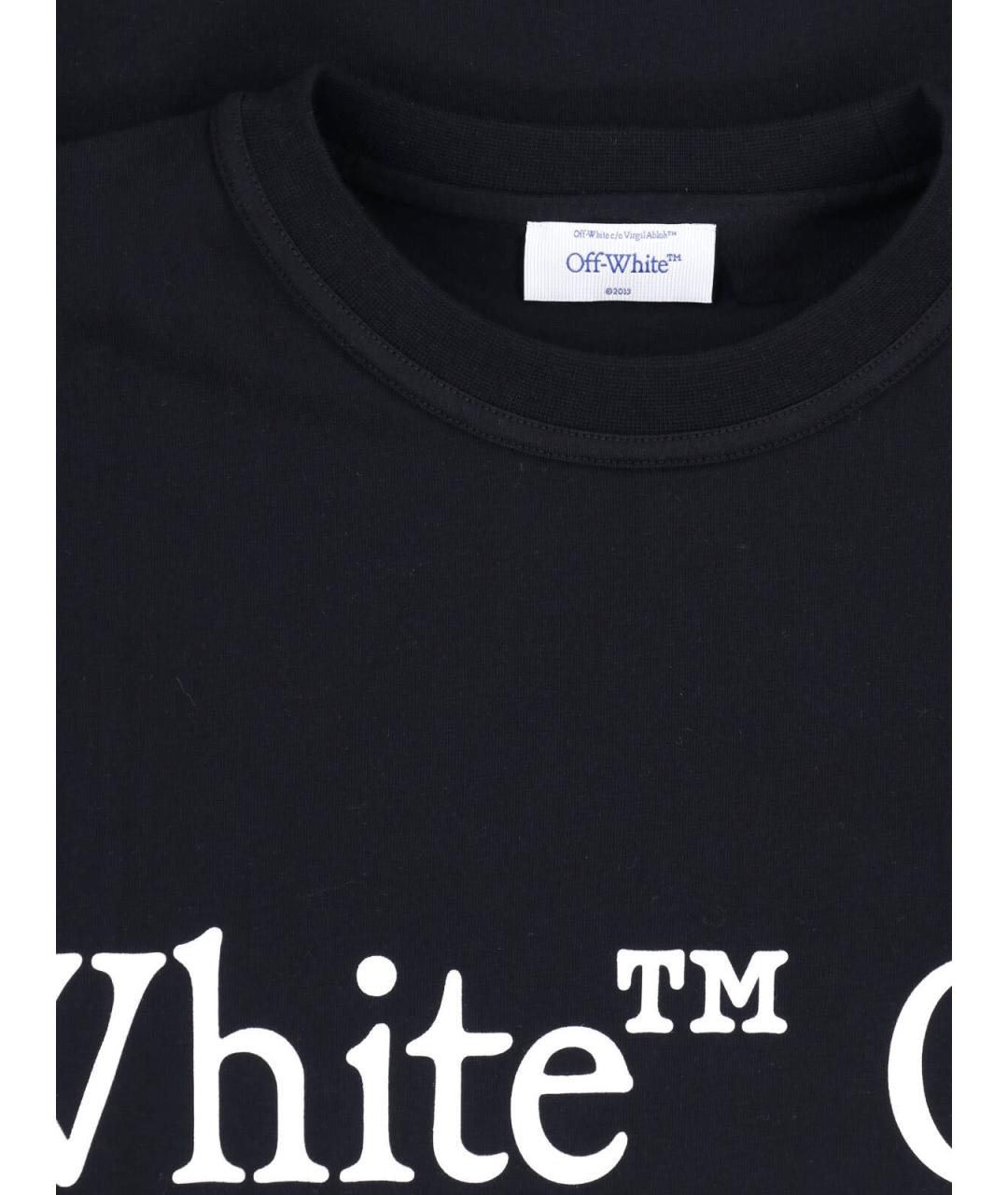OFF-WHITE Черная хлопковая футболка, фото 3