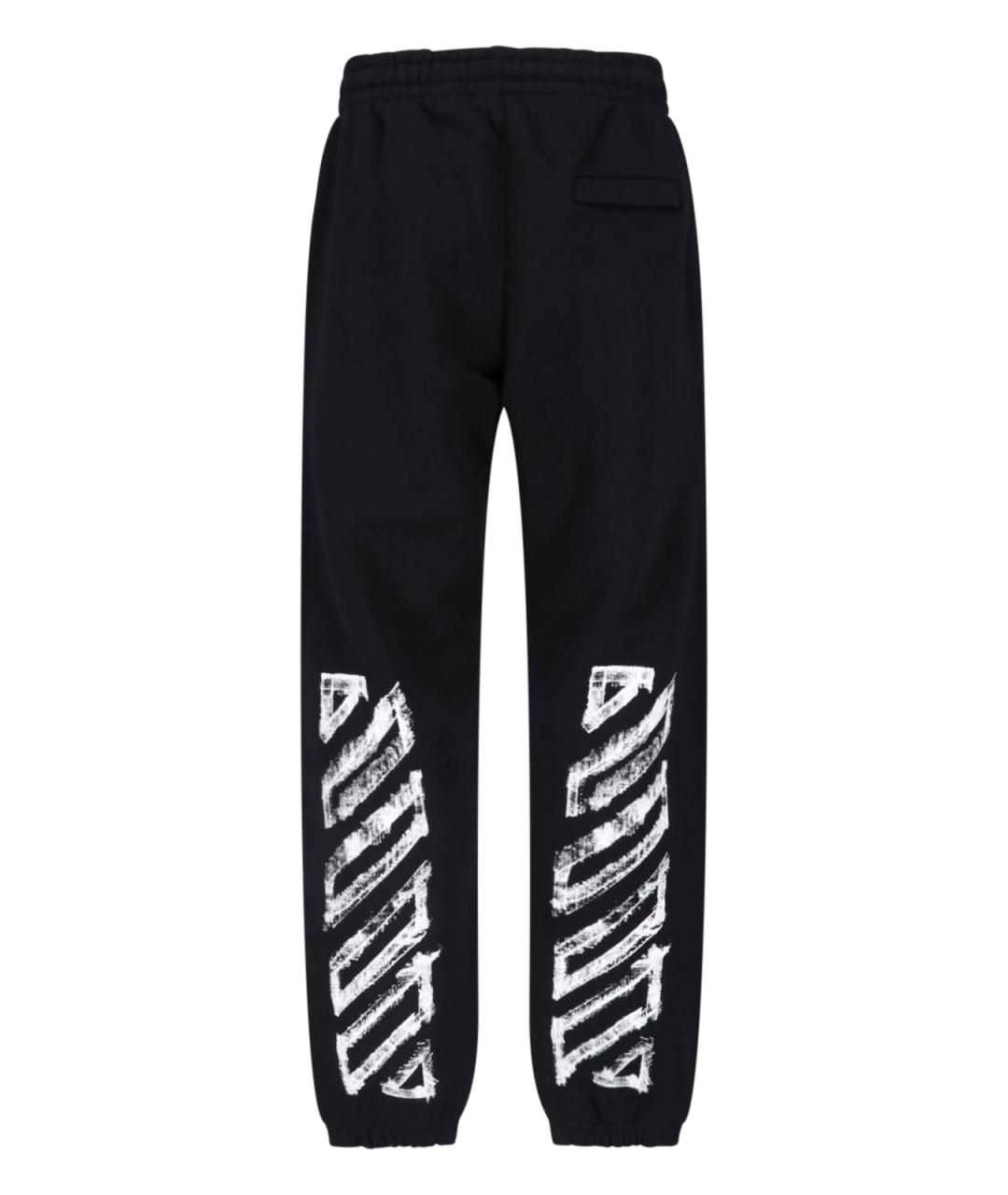 OFF-WHITE Черные хлопковые повседневные брюки, фото 2