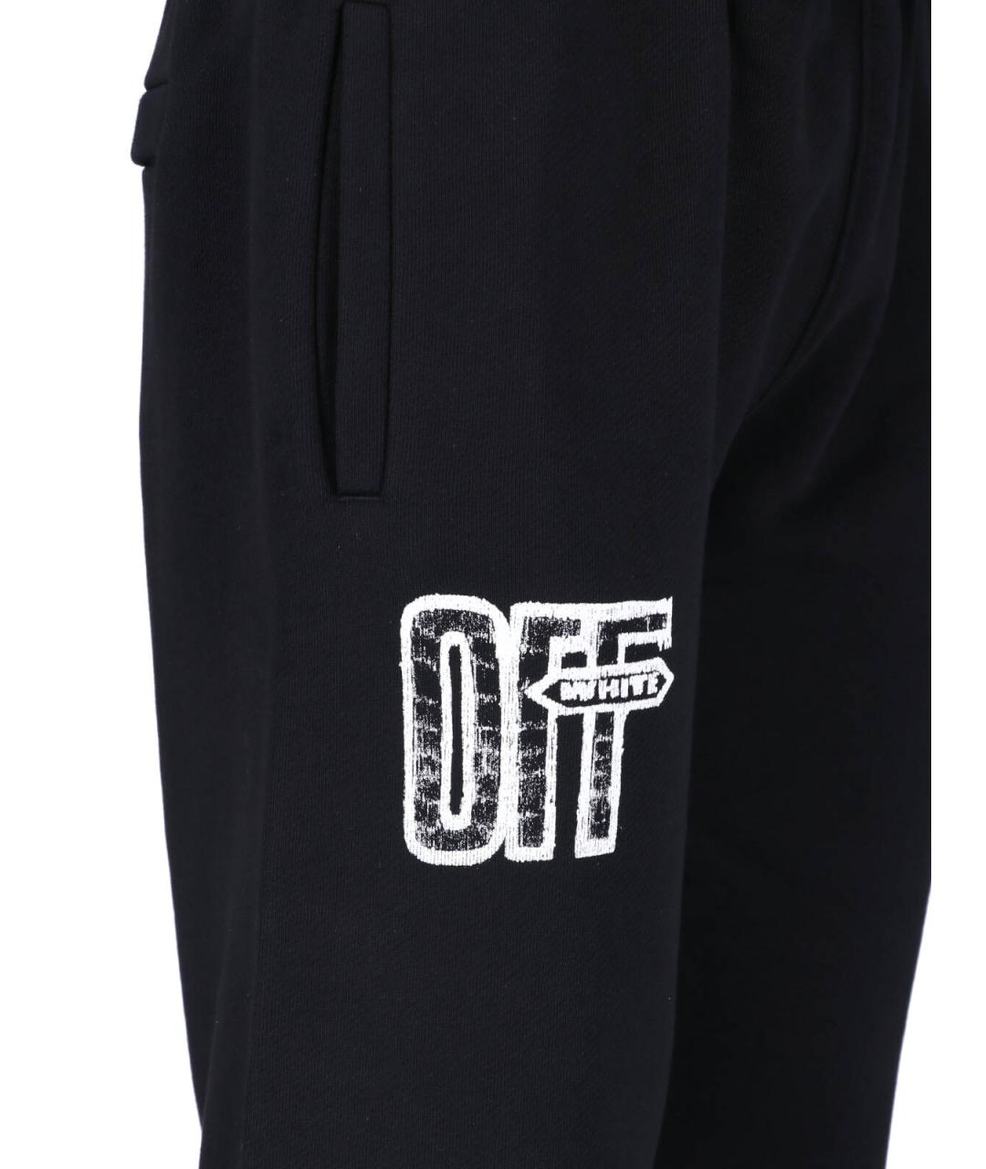 OFF-WHITE Черные хлопковые повседневные брюки, фото 4