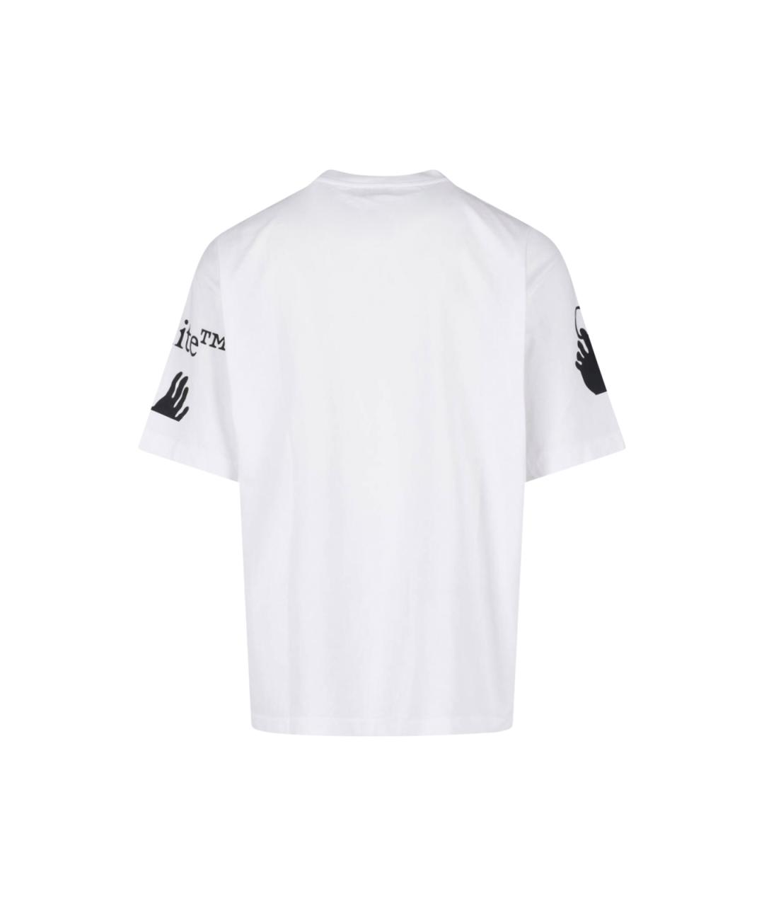 OFF-WHITE Белая хлопковая футболка, фото 2