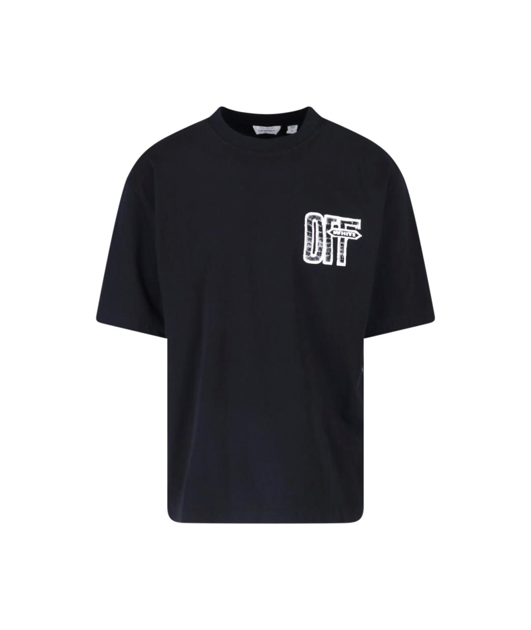 OFF-WHITE Черная хлопковая футболка, фото 1