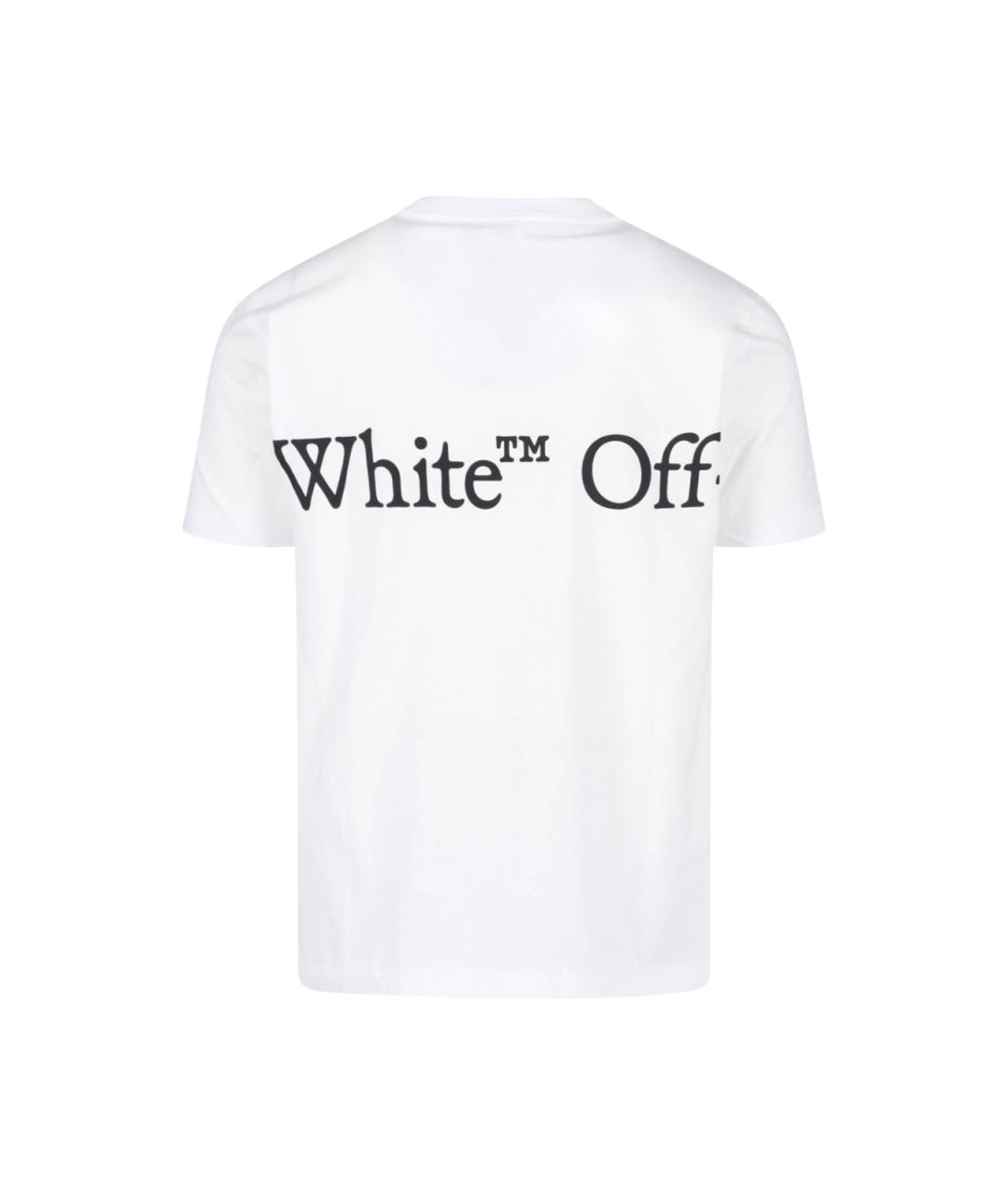 OFF-WHITE Белая хлопковая футболка, фото 2