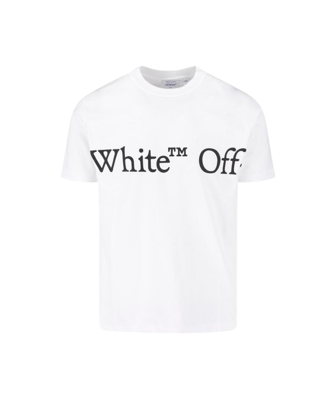 OFF-WHITE Белая хлопковая футболка, фото 1