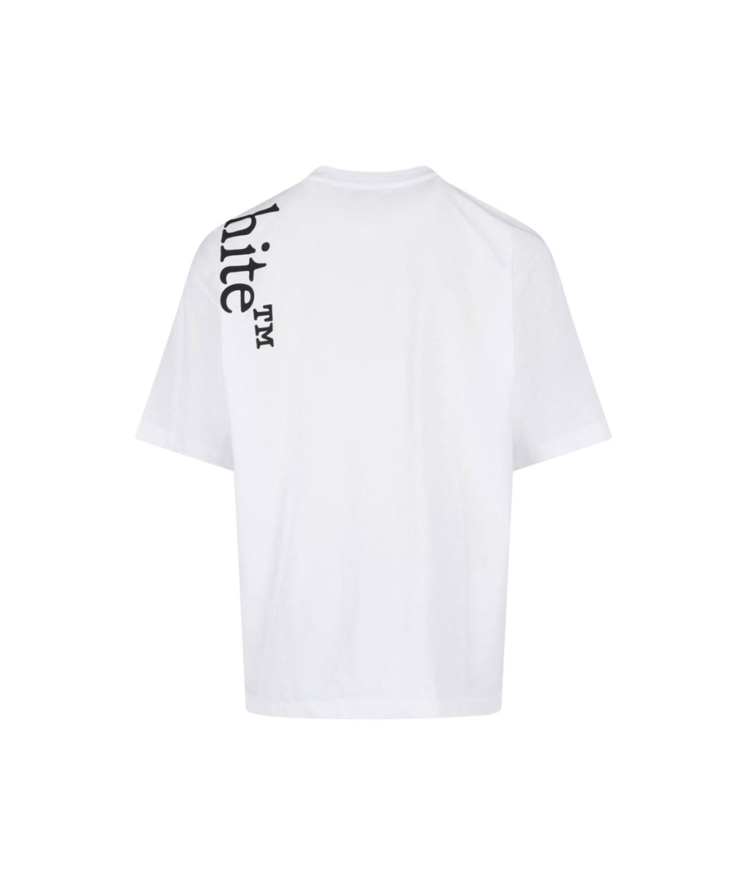 OFF-WHITE Белая хлопковая футболка, фото 2