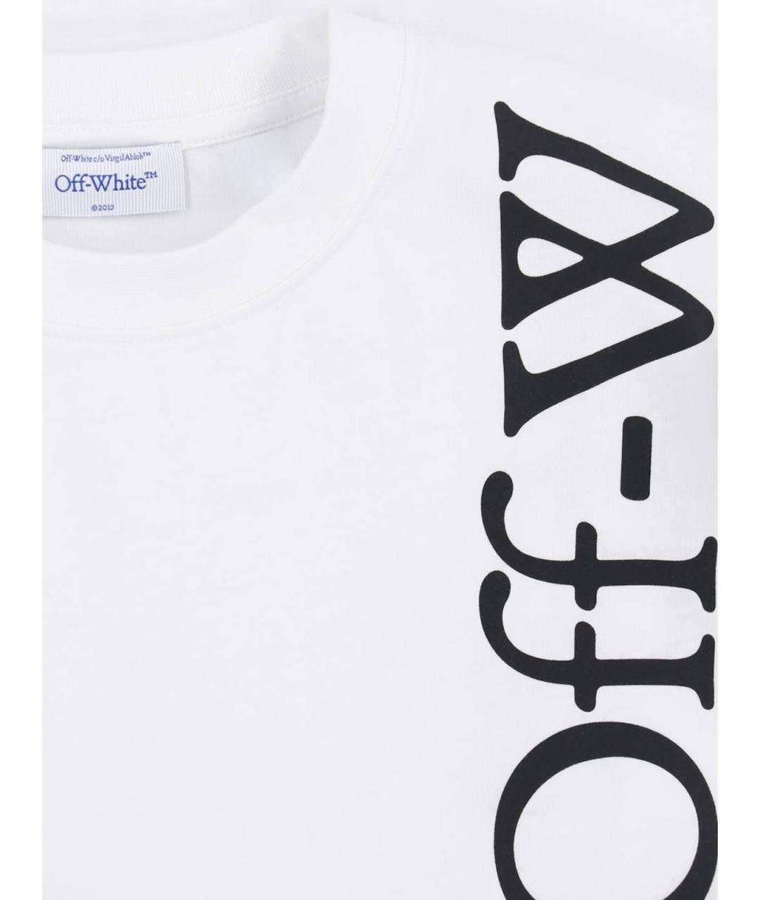 OFF-WHITE Белая хлопковая футболка, фото 3