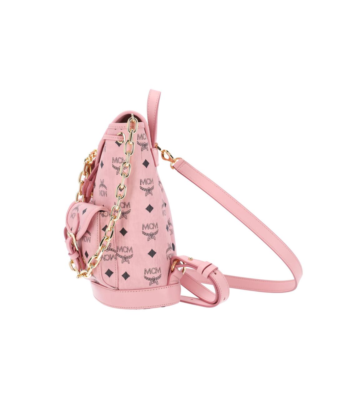 MCM Розовый канва рюкзак, фото 5