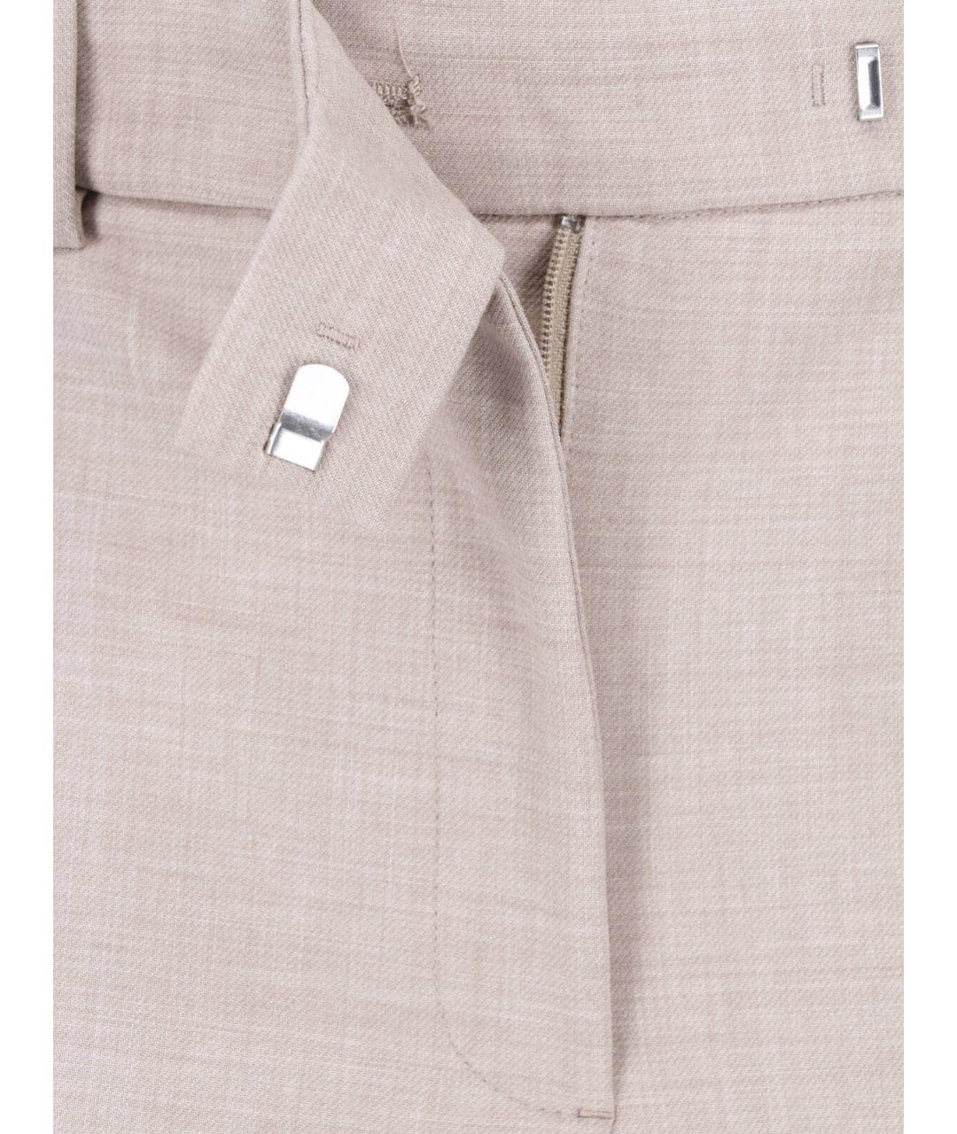 CALVIN KLEIN Бежевые полиэстеровые прямые брюки, фото 5