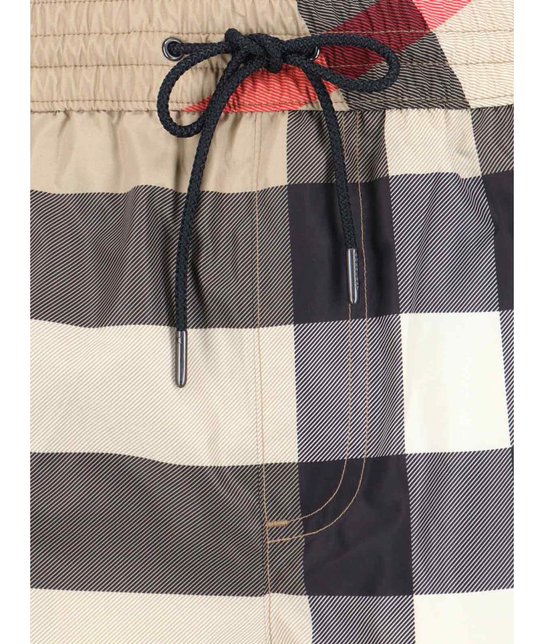 BURBERRY Бежевые полиэстеровые шорты, фото 4