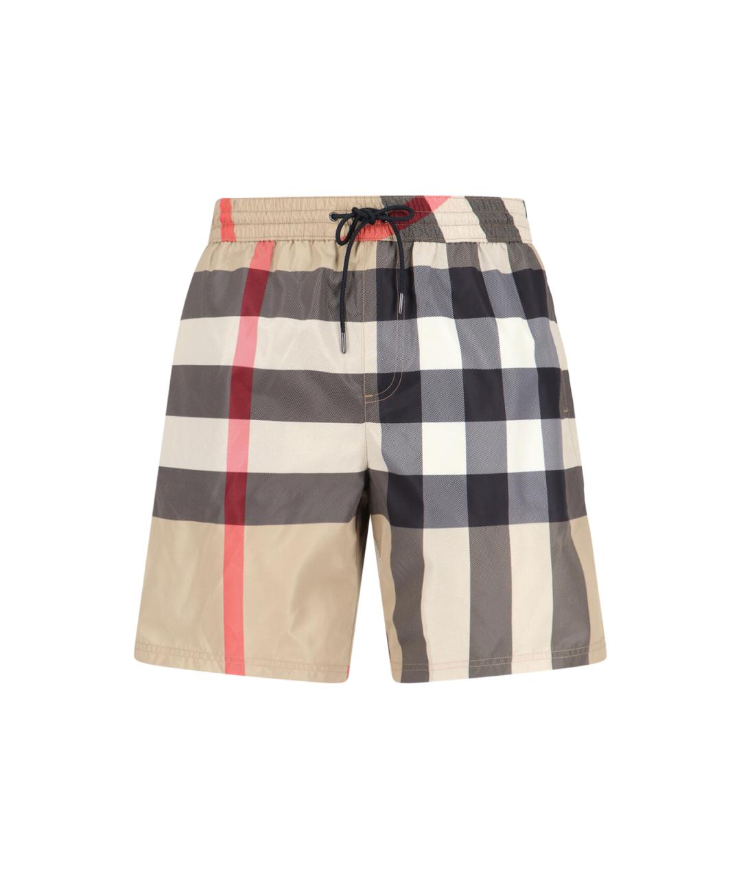 BURBERRY Бежевые полиэстеровые шорты, фото 1