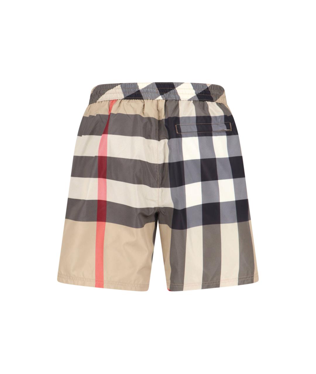 BURBERRY Бежевые полиэстеровые шорты, фото 2