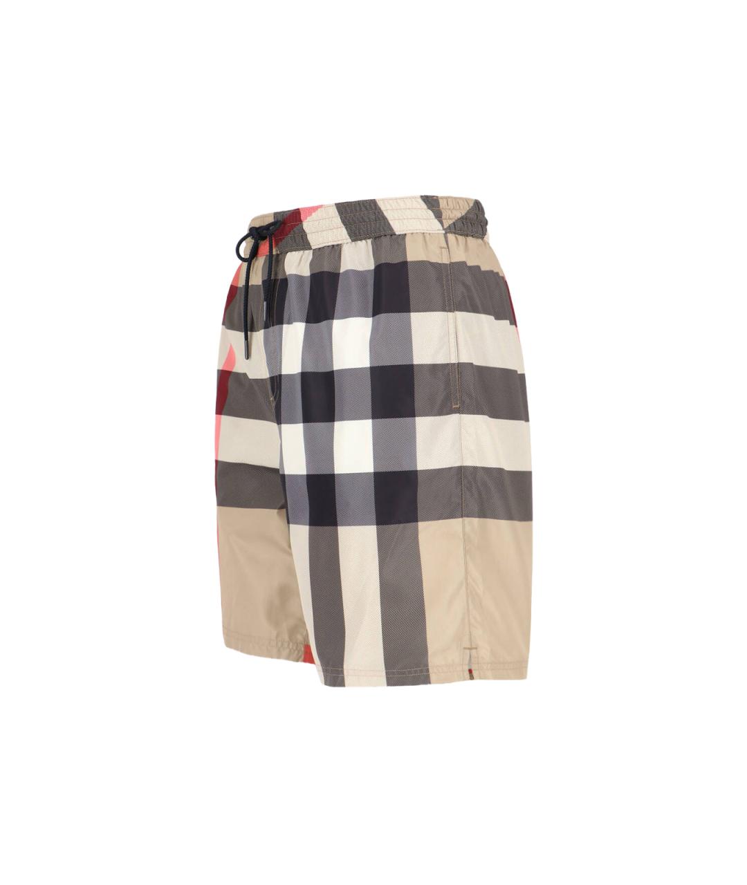 BURBERRY Бежевые полиэстеровые шорты, фото 3