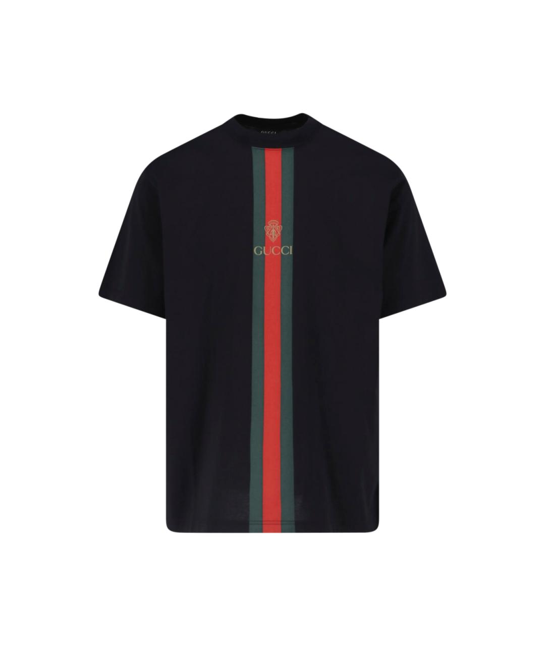GUCCI Черная хлопковая футболка, фото 1