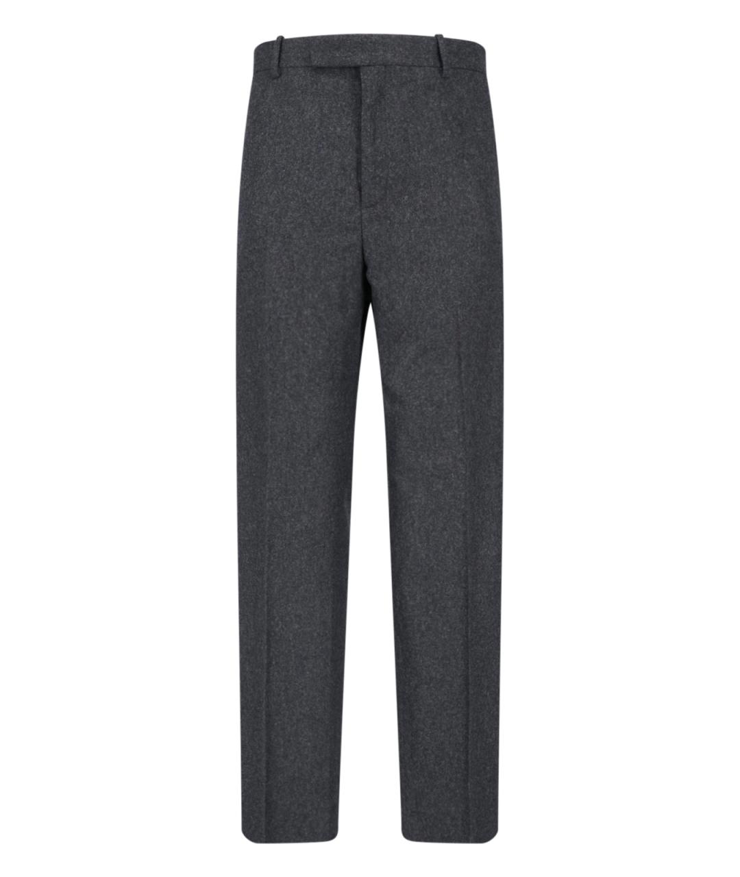 JIL SANDER Серые шерстяные повседневные брюки, фото 1
