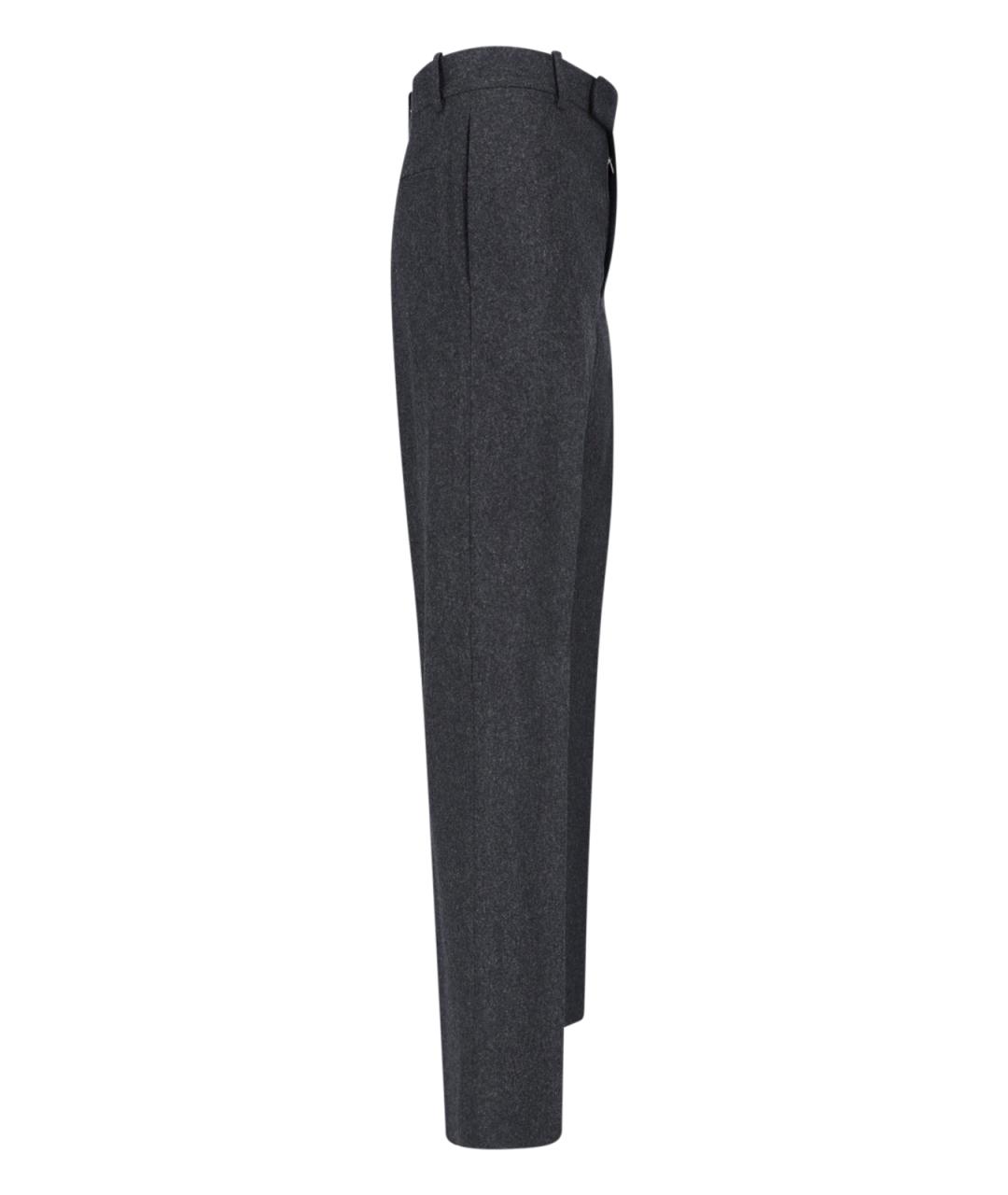 JIL SANDER Серые шерстяные повседневные брюки, фото 3
