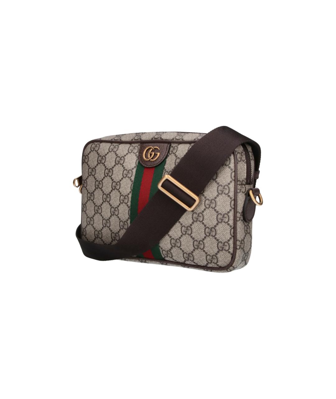 GUCCI Бежевая кожаная сумка на плечо, фото 2