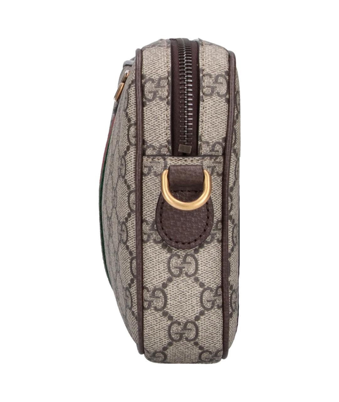 GUCCI Бежевая кожаная сумка на плечо, фото 5