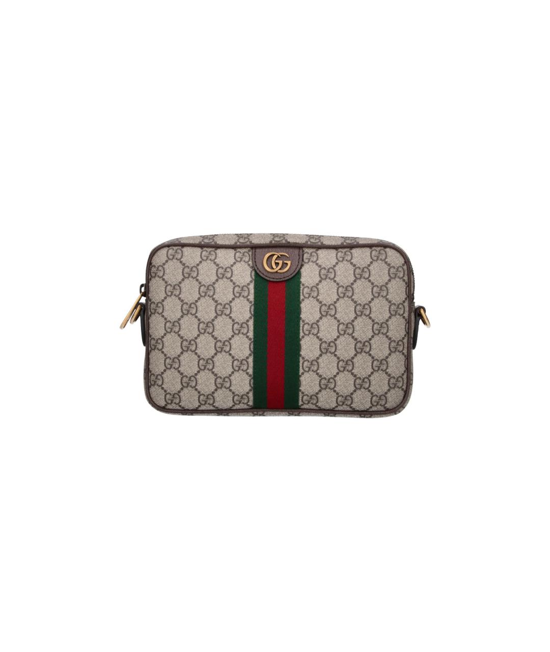 GUCCI Бежевая кожаная сумка на плечо, фото 1