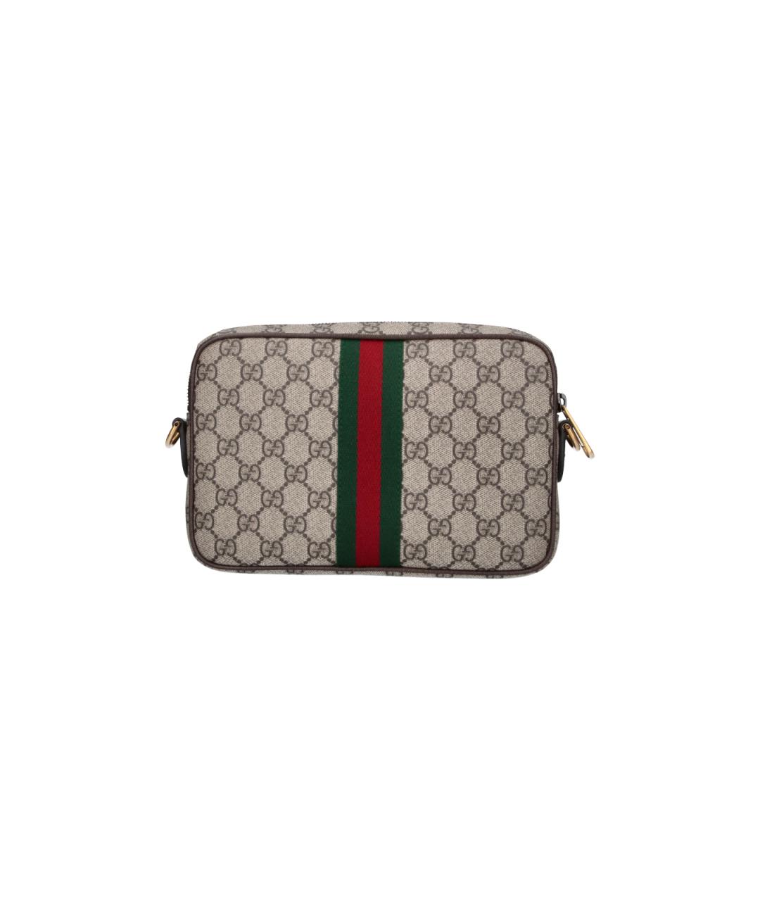 GUCCI Бежевая кожаная сумка на плечо, фото 3