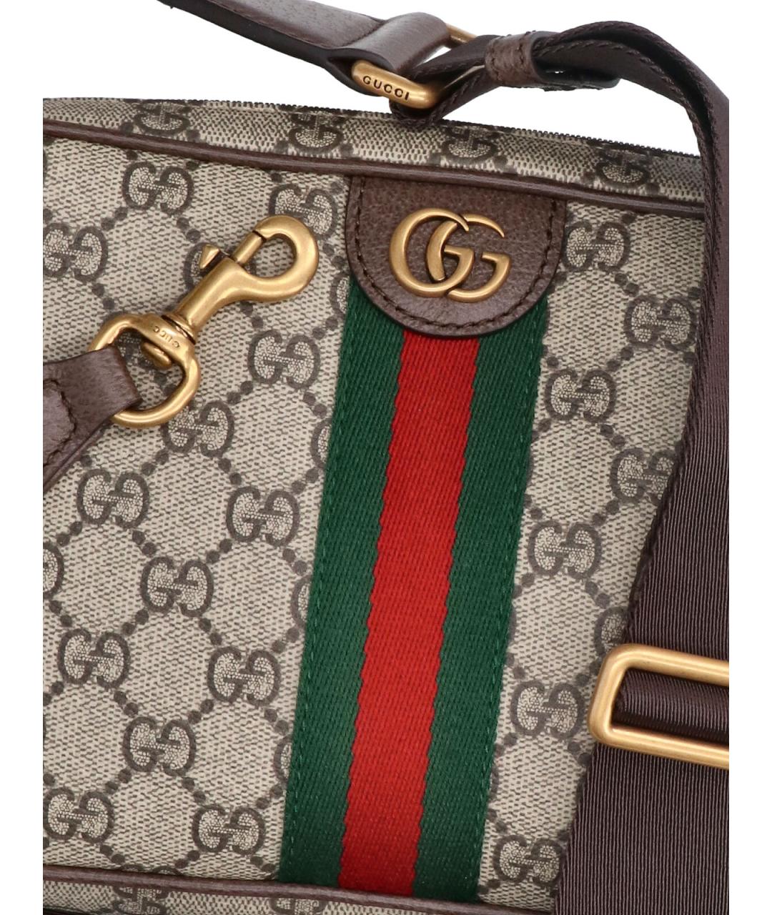 GUCCI Бежевая кожаная сумка на плечо, фото 4