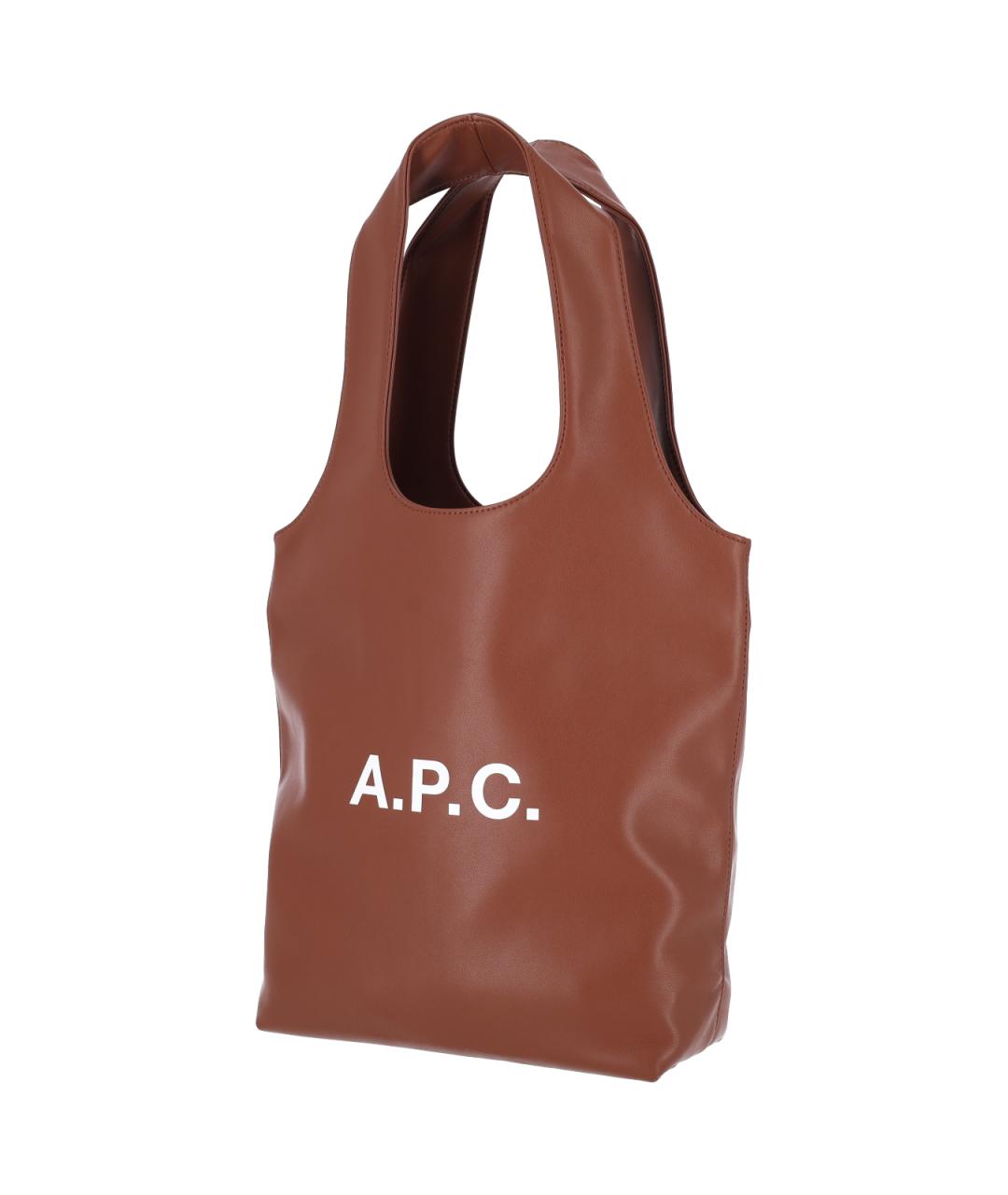 A.P.C. Коричневая сумка тоут из искусственной кожи, фото 2