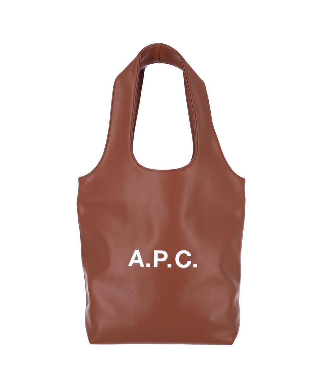 A.P.C. Коричневая сумка тоут из искусственной кожи, фото 1