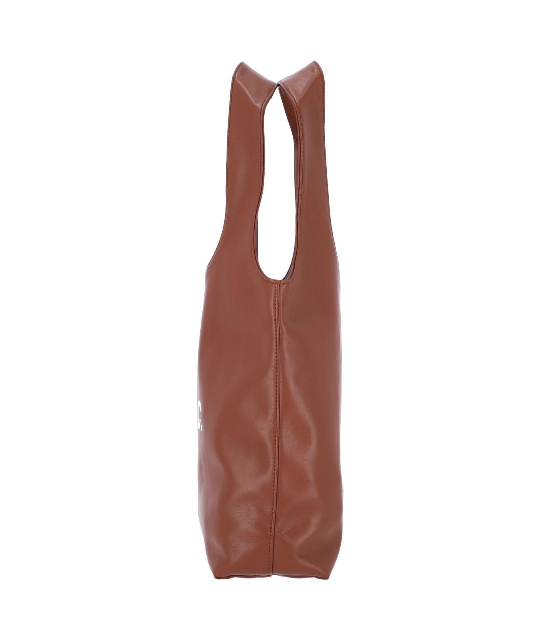 A.P.C. Коричневая сумка тоут из искусственной кожи, фото 5