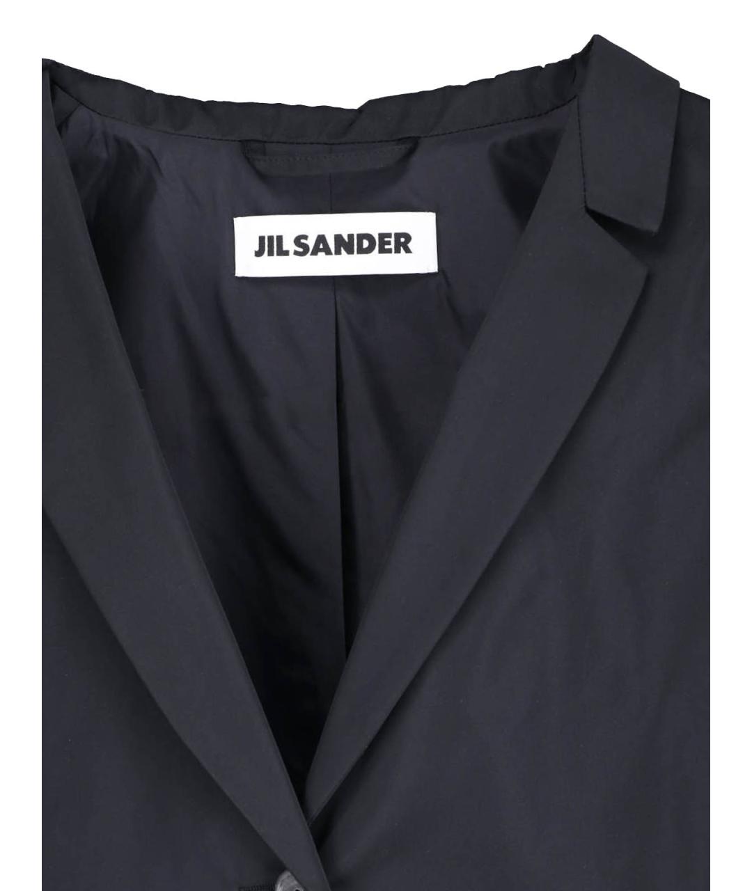 JIL SANDER Черный полиэстеровый тренч/плащ, фото 5