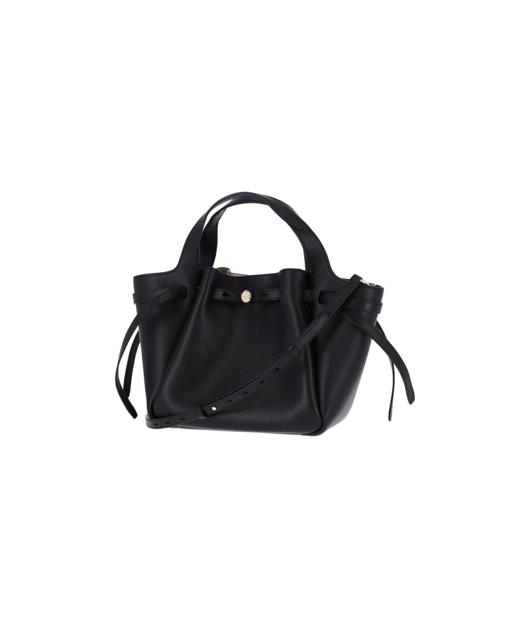 TORY BURCH Черная кожаная сумка с короткими ручками, фото 2