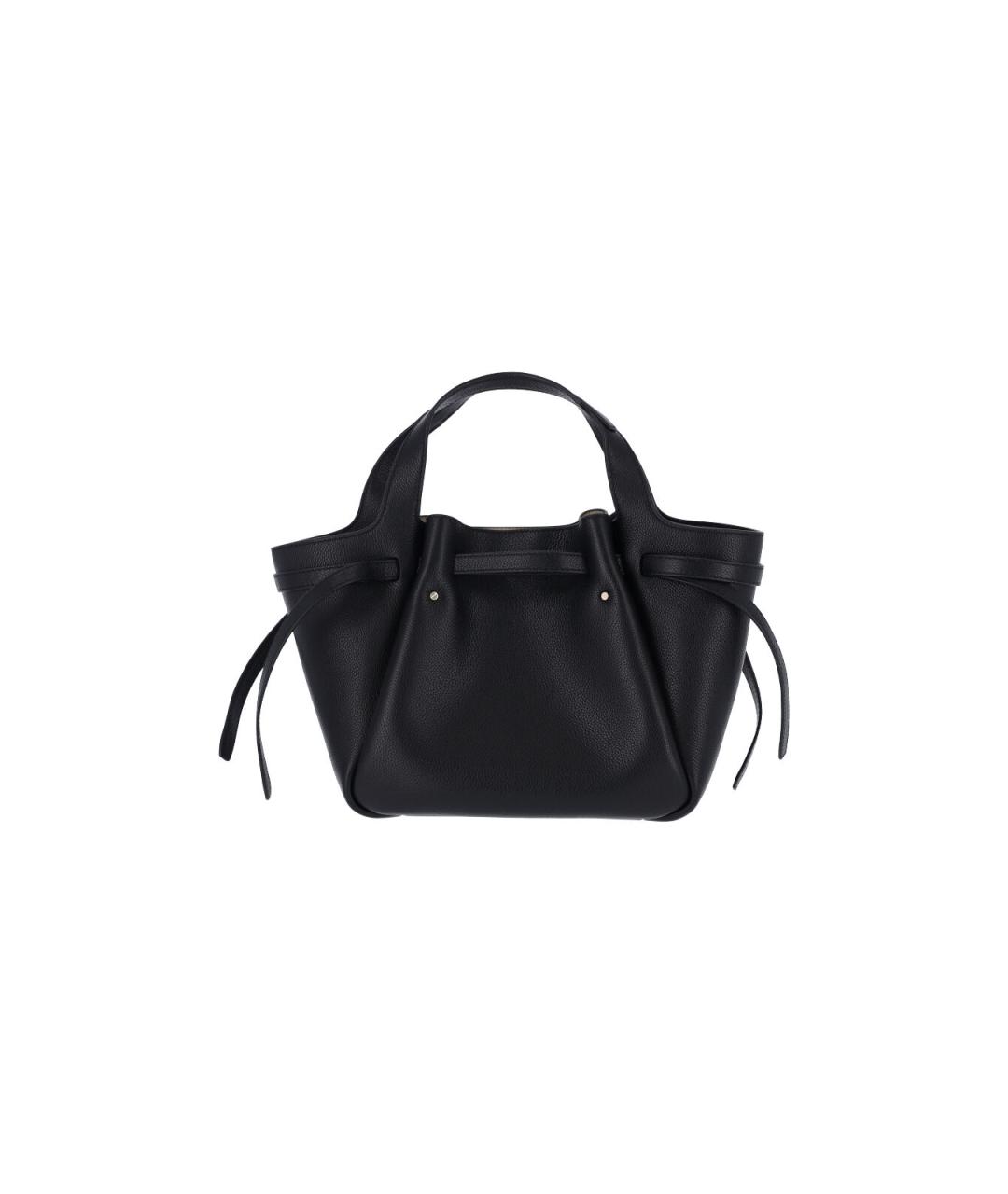 TORY BURCH Черная кожаная сумка с короткими ручками, фото 3