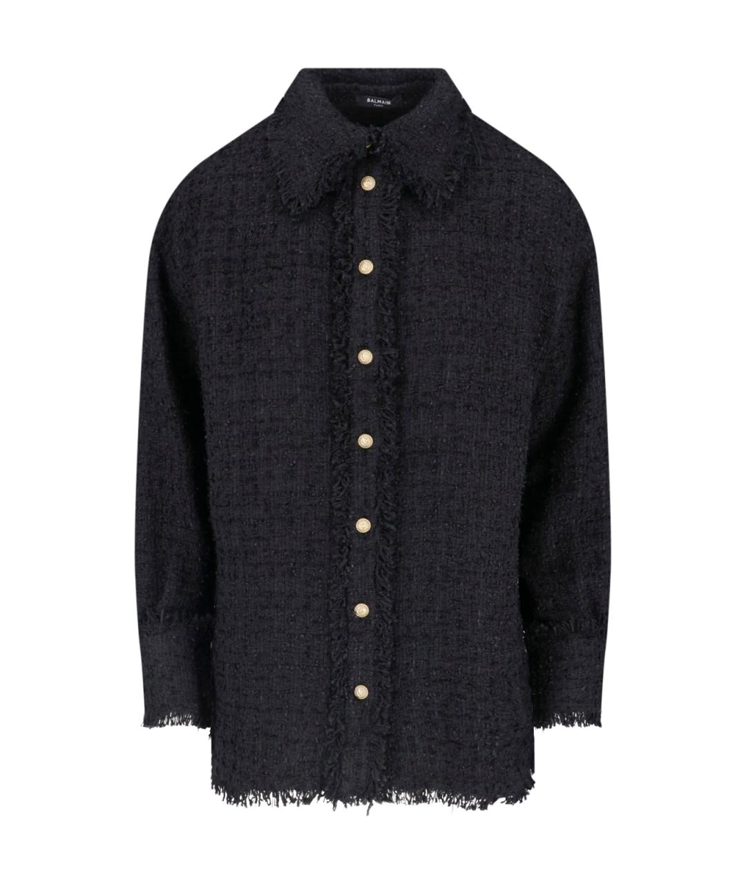 BALMAIN Черная хлопковая рубашка, фото 1