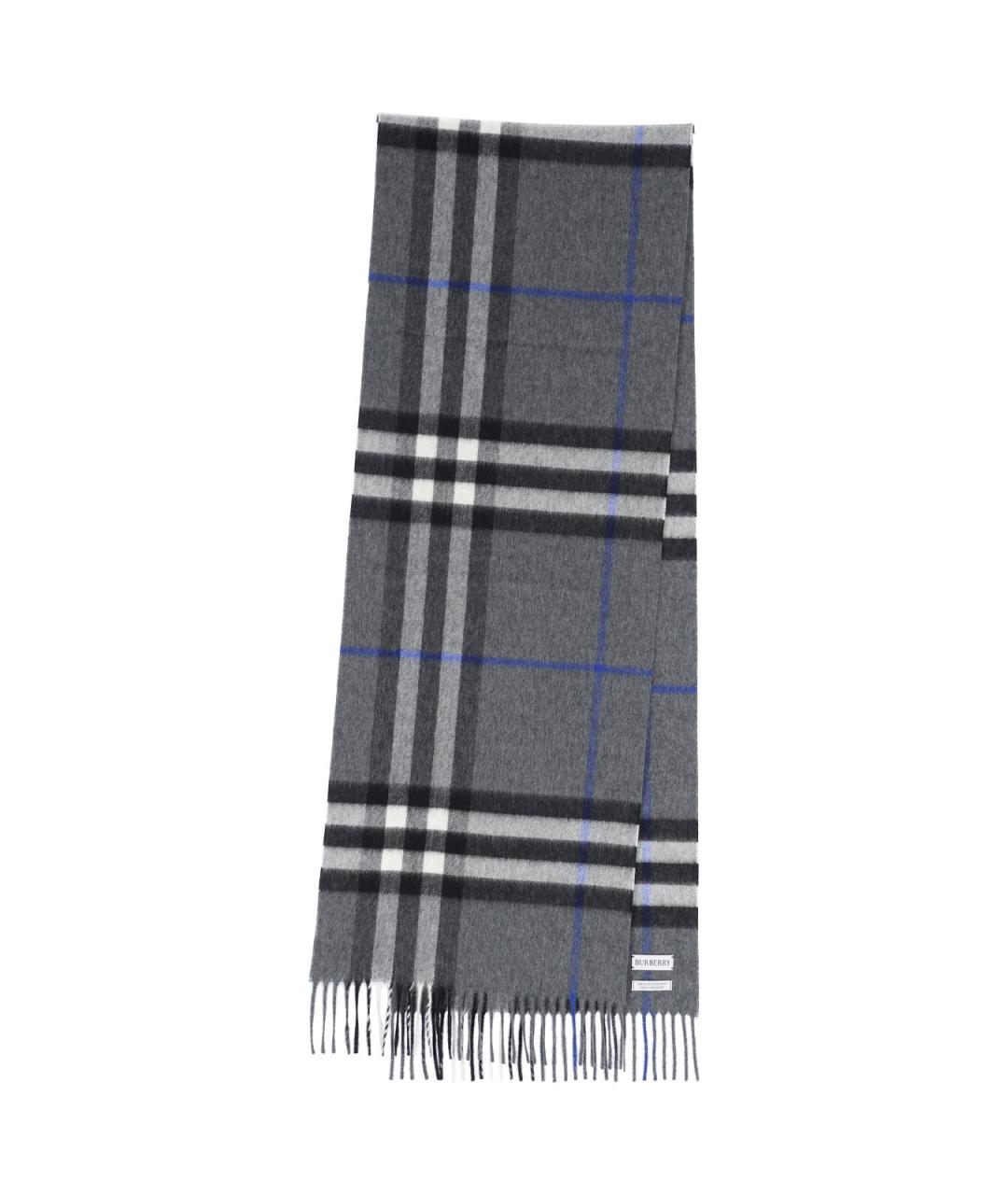 BURBERRY Серый кашемировый шарф, фото 1