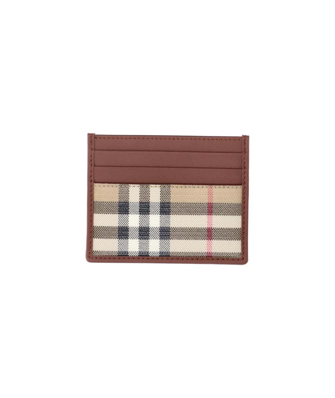 BURBERRY Бежевый кожаный кардхолдер, фото 2