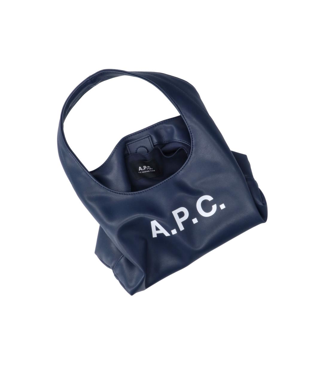 A.P.C. Синяя сумка через плечо из искусственной кожи, фото 4