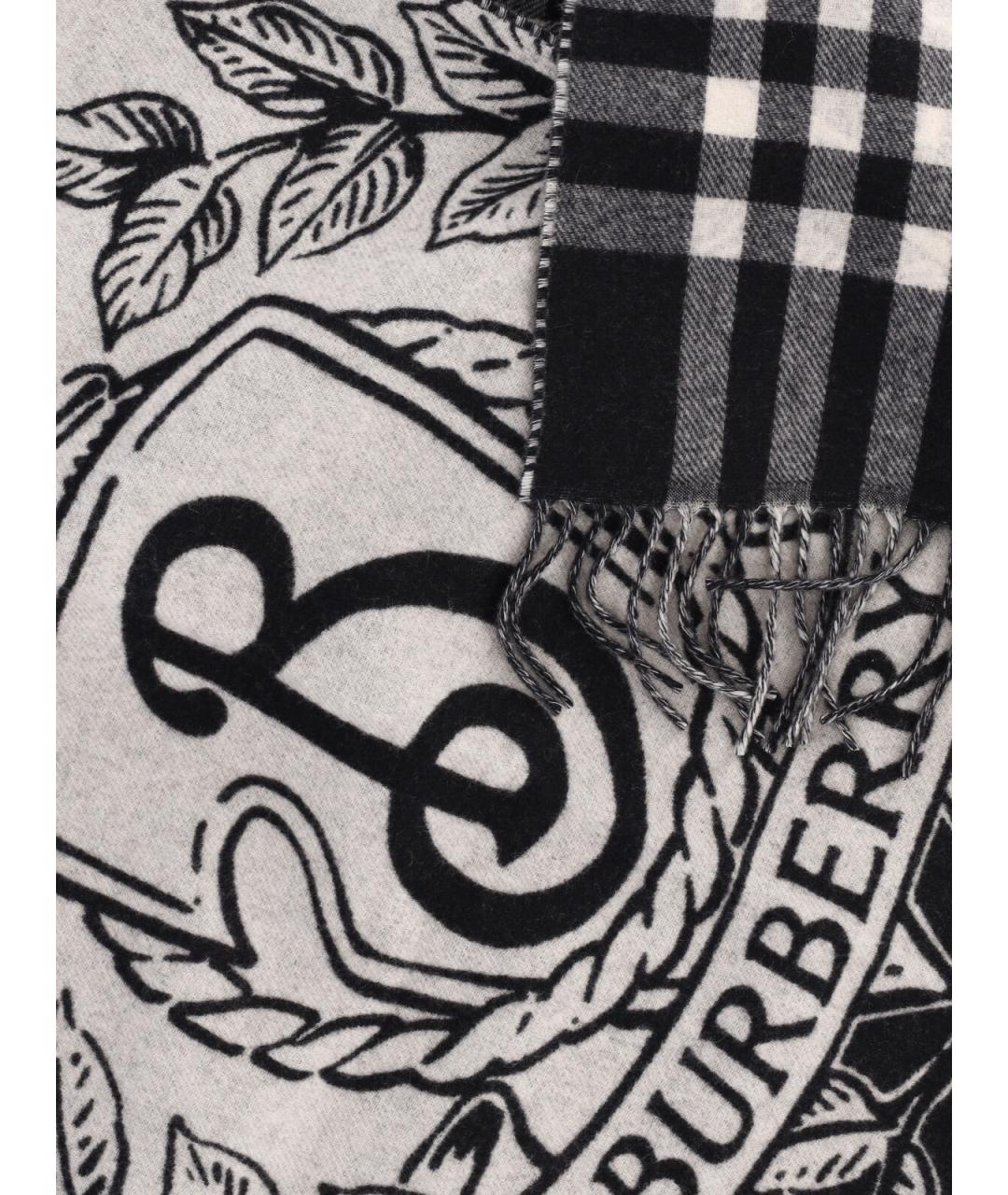 BURBERRY Черный кашемировый шарф, фото 3