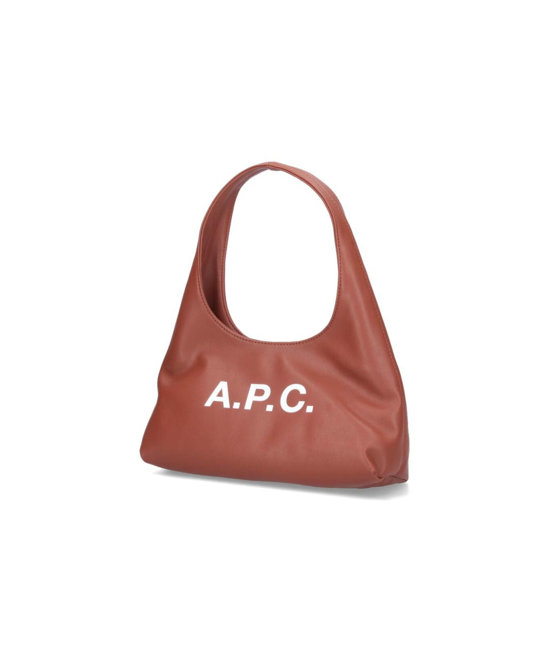 A.P.C. Коричневая сумка с короткими ручками из искусственной кожи, фото 2