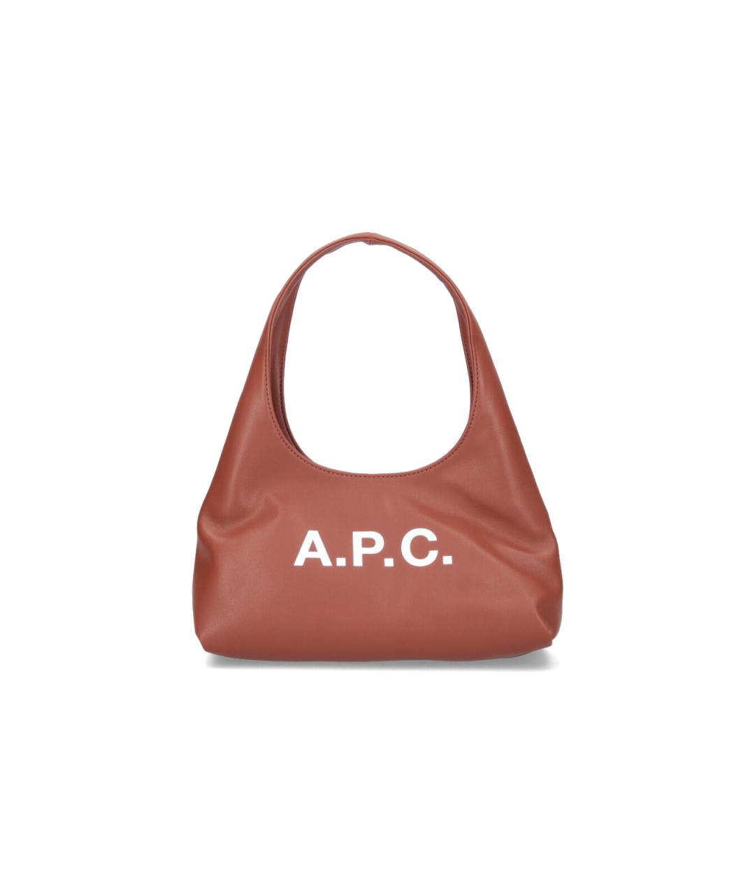 A.P.C. Коричневая сумка с короткими ручками из искусственной кожи, фото 1