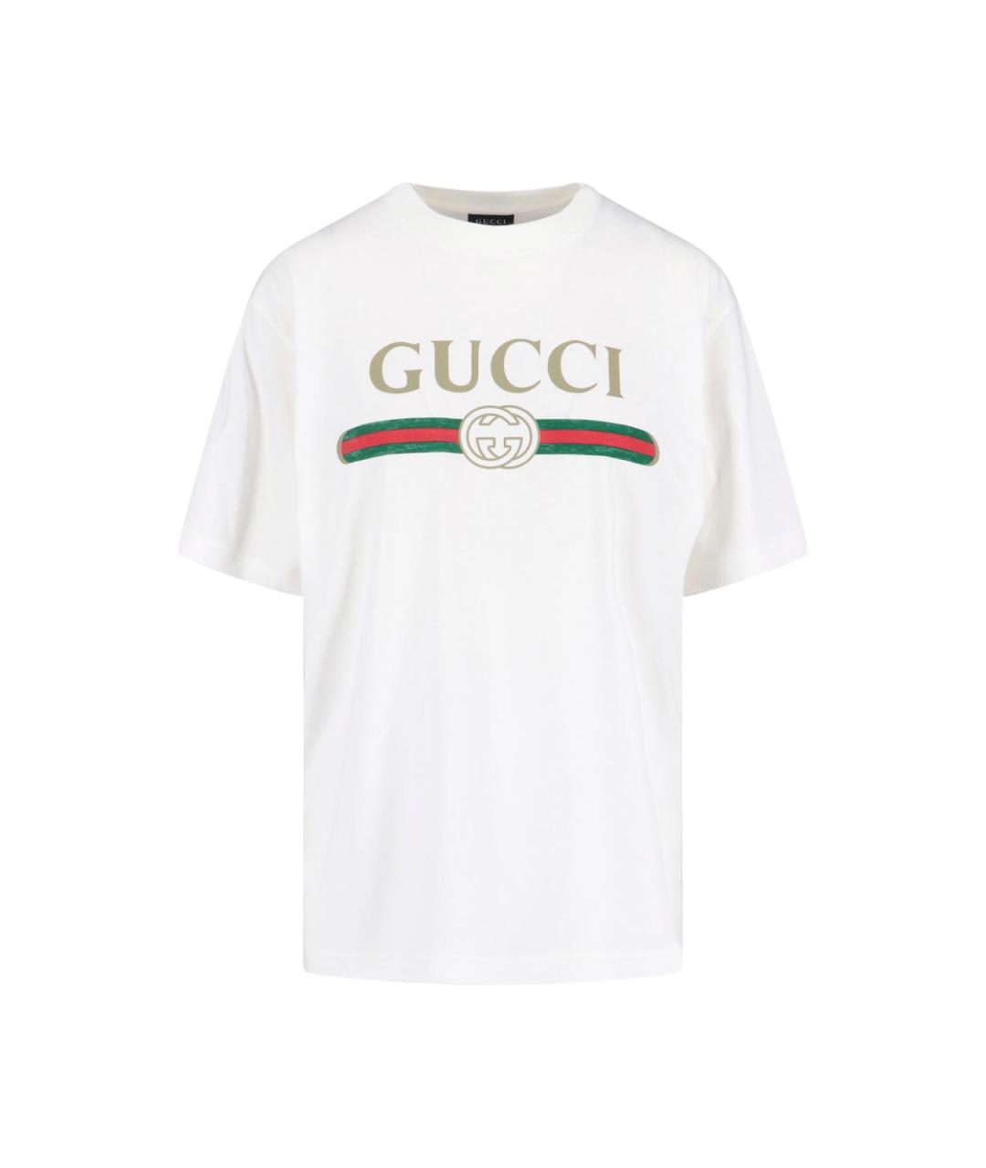 GUCCI Белая хлопковая футболка, фото 1