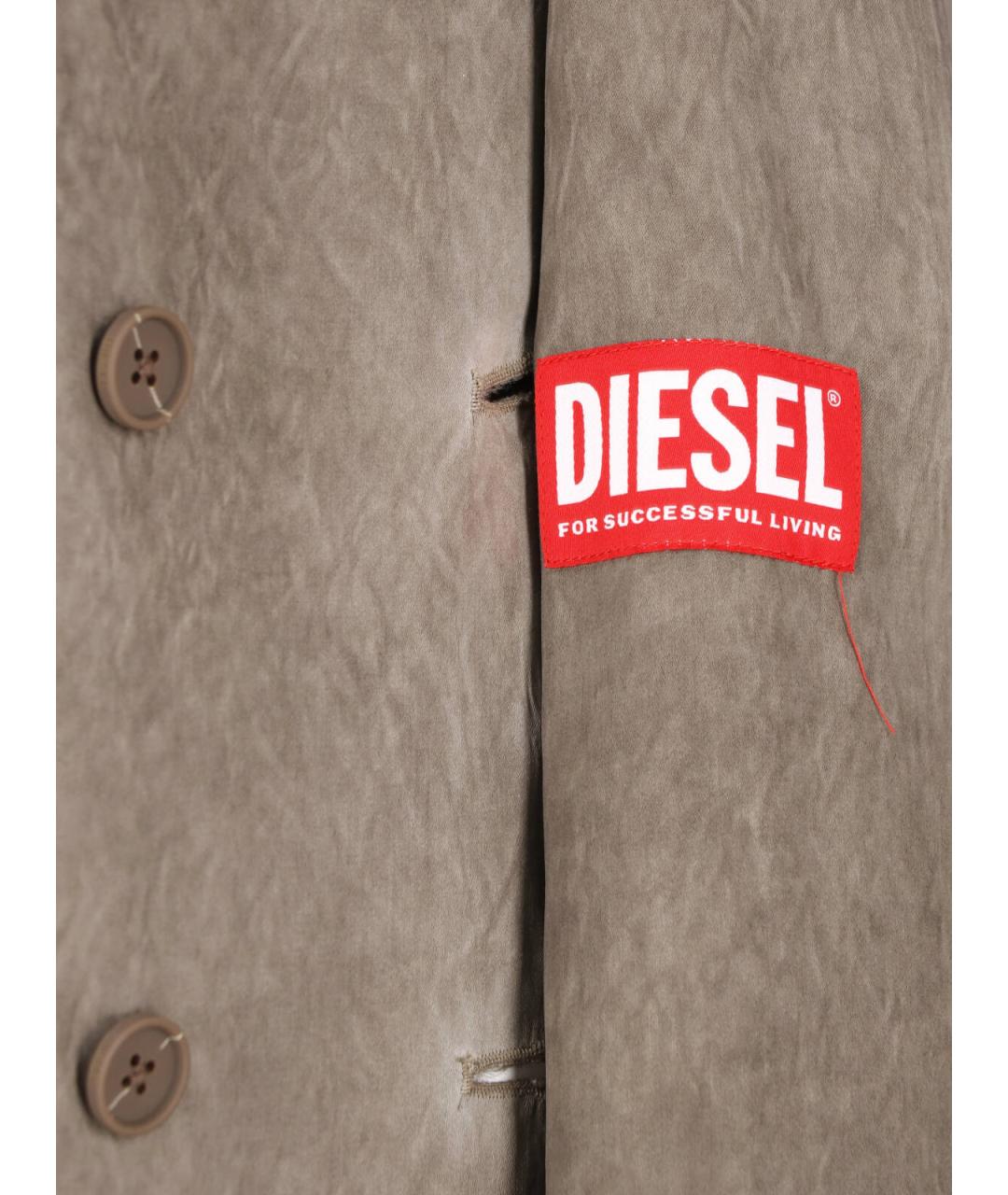 DIESEL Серое ацетатное пальто, фото 5