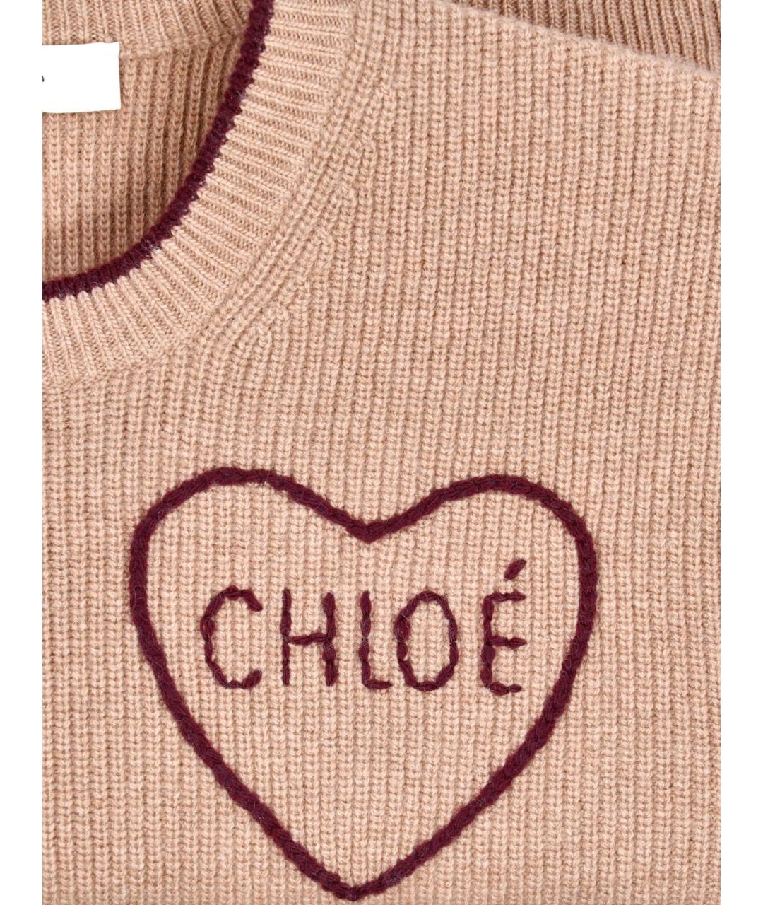 CHLOE Коричневый шерстяной джемпер / свитер, фото 3