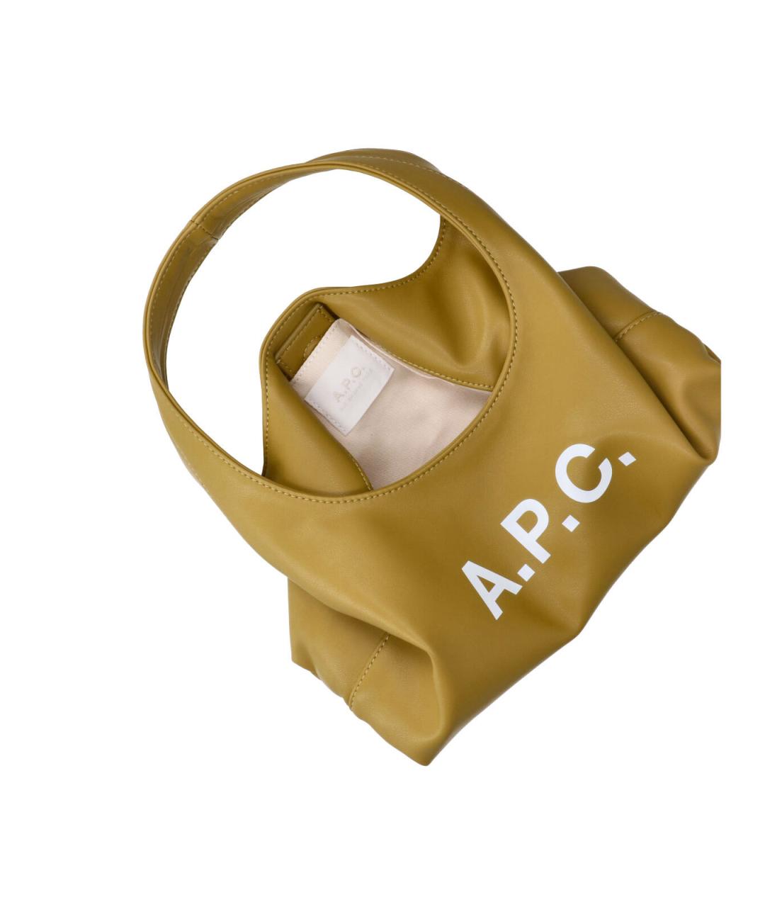 A.P.C. Зеленая сумка тоут из искусственной кожи, фото 4